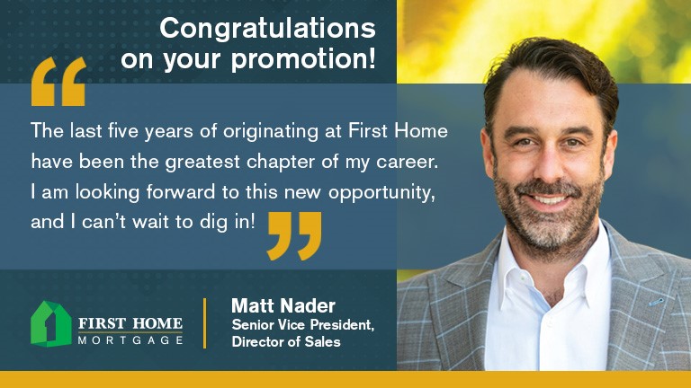 Congratulations to Matt Nader, Our New SVP, Director of Sales!